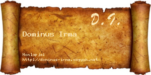 Dominus Irma névjegykártya