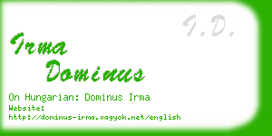 irma dominus business card